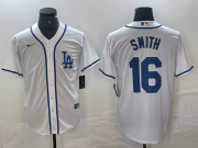 Cheap Men's Los Angeles Dodgers #16 Will Smith White Cool Base Stitched Baseball Jersey