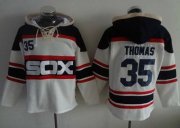 Wholesale Cheap White Sox #35 Frank Thomas White Sawyer Hooded Sweatshirt Alternate Home MLB Hoodie