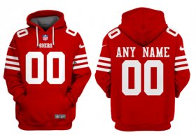 Wholesale Cheap Men\'s San Francisco 49ers Customized Red Alternate Pullover Hoodie
