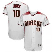 Wholesale Cheap Diamondbacks #10 Adam Jones White/Crimson Flexbase Authentic Collection Stitched MLB Jersey