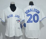Wholesale Cheap Blue Jays #20 Josh Donaldson White Flexbase Authentic Women's Stitched MLB Jersey