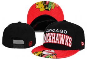 Wholesale Cheap NHL Chicago Blackhawks Team Logo Black Snapback Adjustable Hat