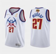 Wholesale Cheap Men's Denver Nuggets #27 Jamal Murray White 2023 Finals Champions Earned Edition Stitched Basketball Jersey