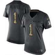 Wholesale Cheap Nike Colts #1 Pat McAfee Black Women's Stitched NFL Limited 2016 Salute to Service Jersey