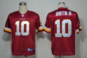 Wholesale Cheap Redskins #10 Robert Griffin III Red Stitched NFL Jersey