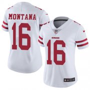 Wholesale Cheap Nike 49ers #16 Joe Montana White Women's Stitched NFL Vapor Untouchable Limited Jersey