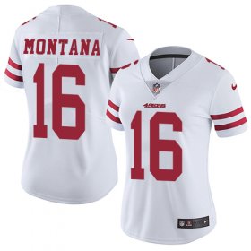 Wholesale Cheap Nike 49ers #16 Joe Montana White Women\'s Stitched NFL Vapor Untouchable Limited Jersey