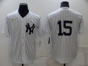 Wholesale Cheap Men's New York Yankees #15 Thurman Munson No Name White Throwback Stitched MLB Cool Base Nike Jersey