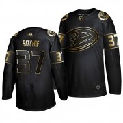 Wholesale Cheap Adidas Ducks #37 Nick Ritchie Men's 2019 Black Golden Edition Authentic Stitched NHL Jersey