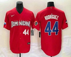 Cheap Men\'s Dominican Republic Baseball #44 Julio Rodriguez Number 2023 Red World Classic Stitched Jerseys
