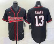 Wholesale Cheap Men's Tampa Bay Buccaneers #13 Mike Evans Black With Patch Cool Base Stitched Baseball Jersey