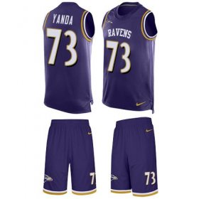 Wholesale Cheap Nike Ravens #73 Marshal Yanda Purple Team Color Men\'s Stitched NFL Limited Tank Top Suit Jersey