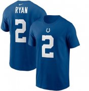 Wholesale Cheap Men's Indianapolis Colts #2 Matt Ryan Blue 2022 Name & Number T-Shirt
