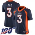 Wholesale Cheap Nike Broncos #3 Drew Lock Navy Blue Alternate Youth Stitched NFL 100th Season Vapor Limited Jersey
