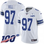 Wholesale Cheap Nike Cowboys #97 Trysten Hill White Men's Stitched With Established In 1960 Patch NFL 100th Season Vapor Untouchable Limited Jersey