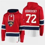 Wholesale Cheap Men's Florida Panthers #72 Sergei Bobrovsky Red Ageless Must-Have Lace-Up Pullover Hoodie