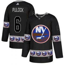 Wholesale Cheap Adidas Islanders #6 Ryan Pulock Black Authentic Team Logo Fashion Stitched NHL Jersey