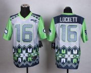 Wholesale Cheap Nike Seahawks #16 Tyler Lockett Grey Men's Stitched NFL Elite Noble Fashion Jersey