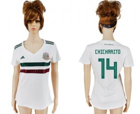 Wholesale Cheap Women\'s Mexico #14 Chicharito Away Soccer Country Jersey