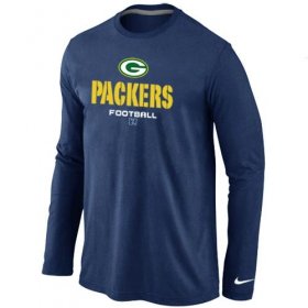 Wholesale Cheap Nike Green Bay Packers Critical Victory Long Sleeve NFL T-Shirt Blue