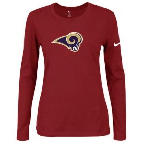 Wholesale Cheap Women\'s Nike Los Angeles Rams Of The City Long Sleeve Tri-Blend NFL T-Shirt Red