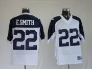 Wholesale Cheap Cowboys #22 Emmitt Smith White Thanksgiving Stitched Throwback NFL Jersey