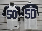 Wholesale Cheap Nike Cowboys #50 Sean Lee White Thanksgiving Throwback Men's Stitched NFL Elite Jersey