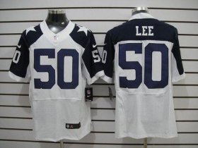 Wholesale Cheap Nike Cowboys #50 Sean Lee White Thanksgiving Throwback Men\'s Stitched NFL Elite Jersey