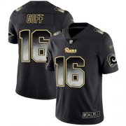 Wholesale Cheap Nike Rams #16 Jared Goff Black Men's Stitched NFL Vapor Untouchable Limited Smoke Fashion Jersey