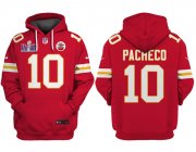 Cheap Men's Kansas City Chiefs #10 Isiah Pacheco Red Super Bowl LVIII Patch Limited Edition Hoodie