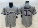 Wholesale Cheap Men's Dallas Cowboys #33 Tony Dorsett Grey With Patch Cool Base Stitched Baseball Jersey