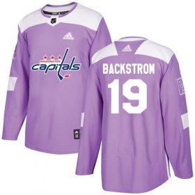 Wholesale Cheap Adidas Capitals #19 Nicklas Backstrom Purple Authentic Fights Cancer Stitched Youth NHL Jersey