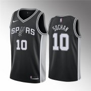 Wholesale Cheap Men' San Antonio Spurs #10 Jeremy Sochan Black Association Edition Stitched Jersey