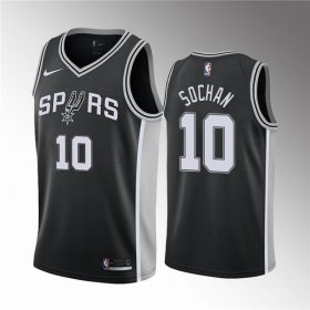 Wholesale Cheap Men\' San Antonio Spurs #10 Jeremy Sochan Black Association Edition Stitched Jersey