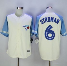 Wholesale Cheap Blue Jays #6 Marcus Stroman Cream/Blue Exclusive New Cool Base Stitched MLB Jersey