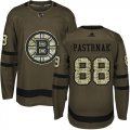 Wholesale Cheap Adidas Bruins #88 David Pastrnak Green Salute to Service Youth Stitched NHL Jersey
