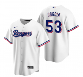Wholesale Cheap Men\'s Texas Rangers #53 Adolis Garcia White Cool Base Stitched Baseball Jersey
