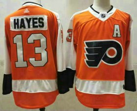 Cheap Men\'s Philadelphia Flyers #13 Kevin Hayes Orange White Stitched NHL Jersey