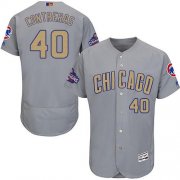 Wholesale Cheap Cubs #40 Willson Contreras Grey Flexbase Authentic 2017 Gold Program Stitched MLB Jersey