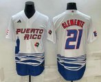 Cheap Men's Puerto Rico Baseball #21 Roberto Clemente 2023 White World Baseball Classic Stitched Jersey