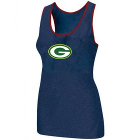 Wholesale Cheap Women\'s Nike Green Bay Packers Big Logo Tri-Blend Racerback Stretch Tank Top Blue