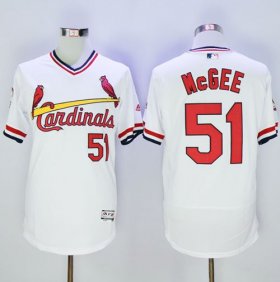 Wholesale Cheap Cardinals #51 Willie McGee White Flexbase Authentic Collection Cooperstown Stitched MLB Jersey