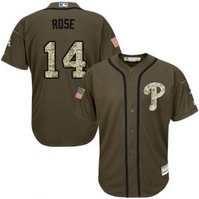 Wholesale Cheap Phillies #14 Pete Rose Green Salute to Service Stitched Youth MLB Jersey