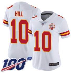 Wholesale Cheap Nike Chiefs #10 Tyreek Hill White Women\'s Stitched NFL 100th Season Vapor Limited Jersey