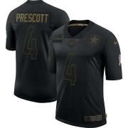 Wholesale Cheap Nike Cowboys 4 Dak Prescott Black 2020 Salute To Service Limited Jersey