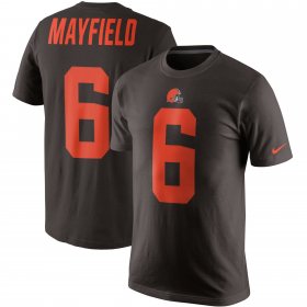 Wholesale Cheap Nike Cleveland Browns #6 Baker Mayfield Color Rush 2.0 Name & Number T-Shirt Brown