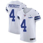 Wholesale Cheap Nike Cowboys #4 Dak Prescott White Men's Stitched With Established In 1960 Patch NFL New Elite Jersey