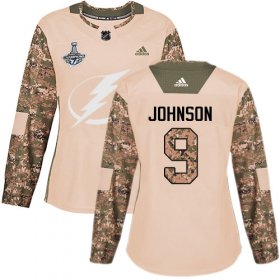 Cheap Adidas Lightning #9 Tyler Johnson Camo Authentic 2017 Veterans Day Women\'s 2020 Stanley Cup Champions Stitched NHL Jersey