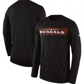 Wholesale Cheap Cincinnati Bengals Nike Sideline Seismic Legend Long Sleeve T-Shirt Black