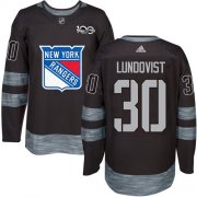 Wholesale Cheap Adidas Rangers #30 Henrik Lundqvist Black 1917-2017 100th Anniversary Stitched NHL Jersey